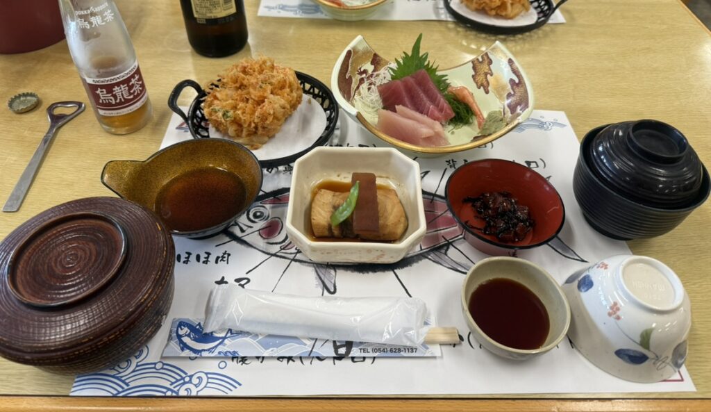 海の幸の昼食